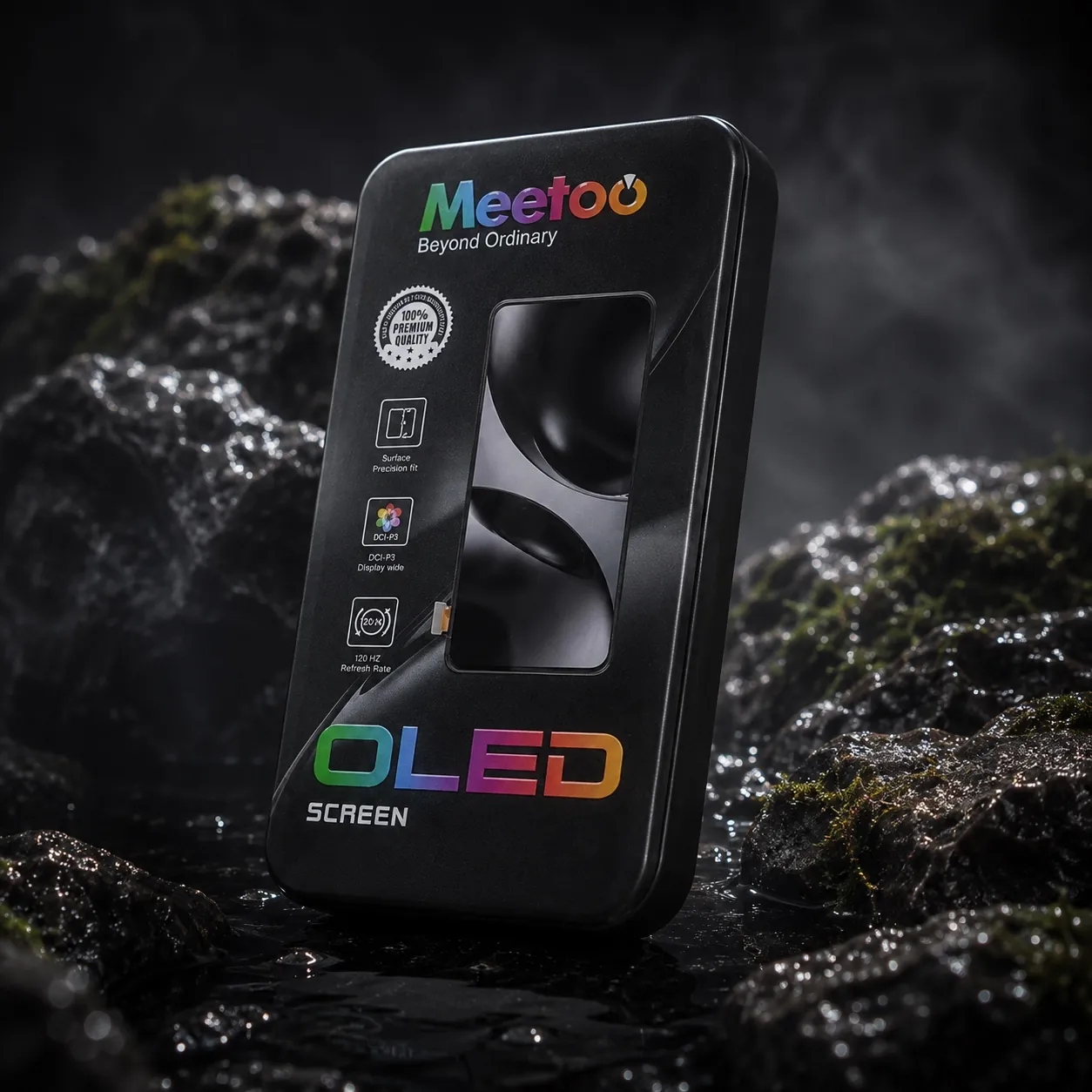 Produk LCD Meetoo OLED di antara batu basah dan lumut